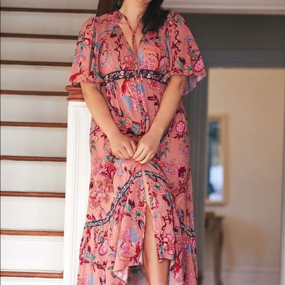 ✨NWT ANTHROPOLOGIE BEAUTIFUL FLORAL MAXI DRESS SIZE M I’ll take a decent offer✨ - Picture 5 of 13